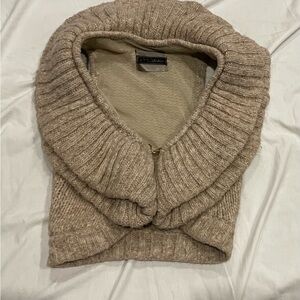 Liu Jo Beige Ribbed Alpaca and Wool Knit Sweater